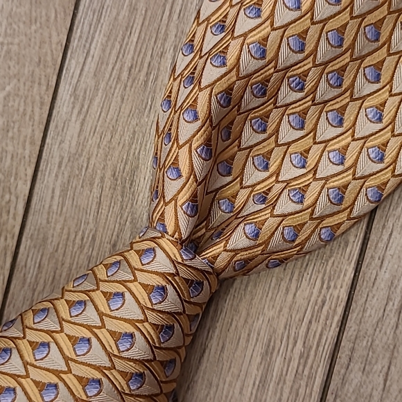 Robert Talbott Other - ROBERT TALBOTT Best of Class Metallic Gold Blue Abstract Mens Silk Tie
